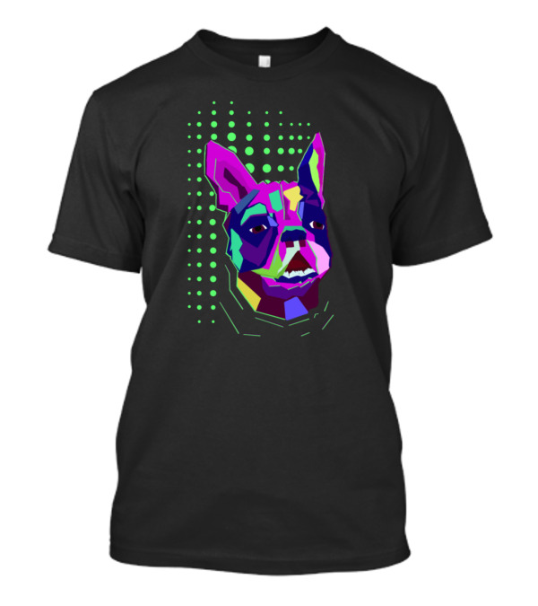 Colorful Geometric Dog With Neon Pop T-Shirt
