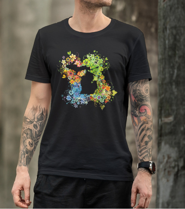 Michigan Four Season State Floral T-Shirt