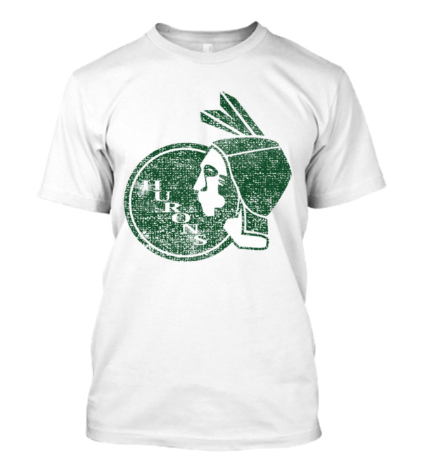 Old School Eastern Hurons Vintage Green Head T-Shirt