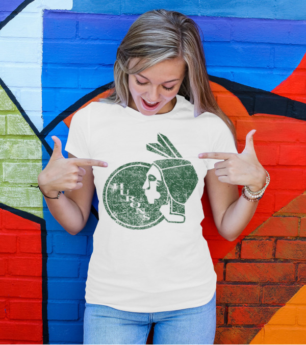 Old School Eastern Hurons Vintage Green Head T-Shirt