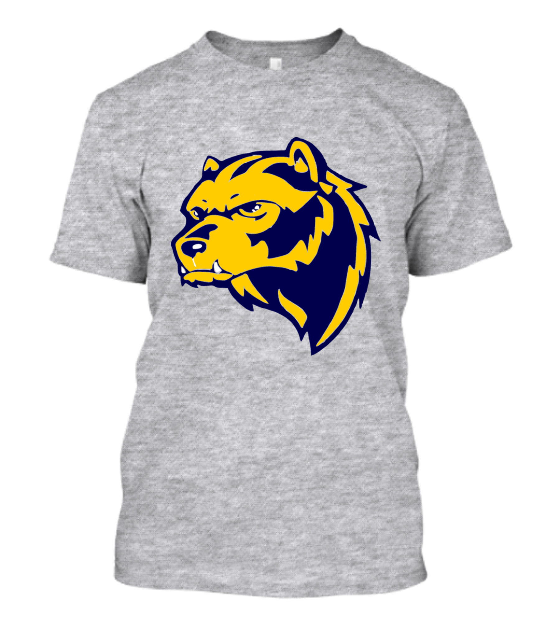 Wolverine Bear Head Icon In Blue And Yellow T-Shirt