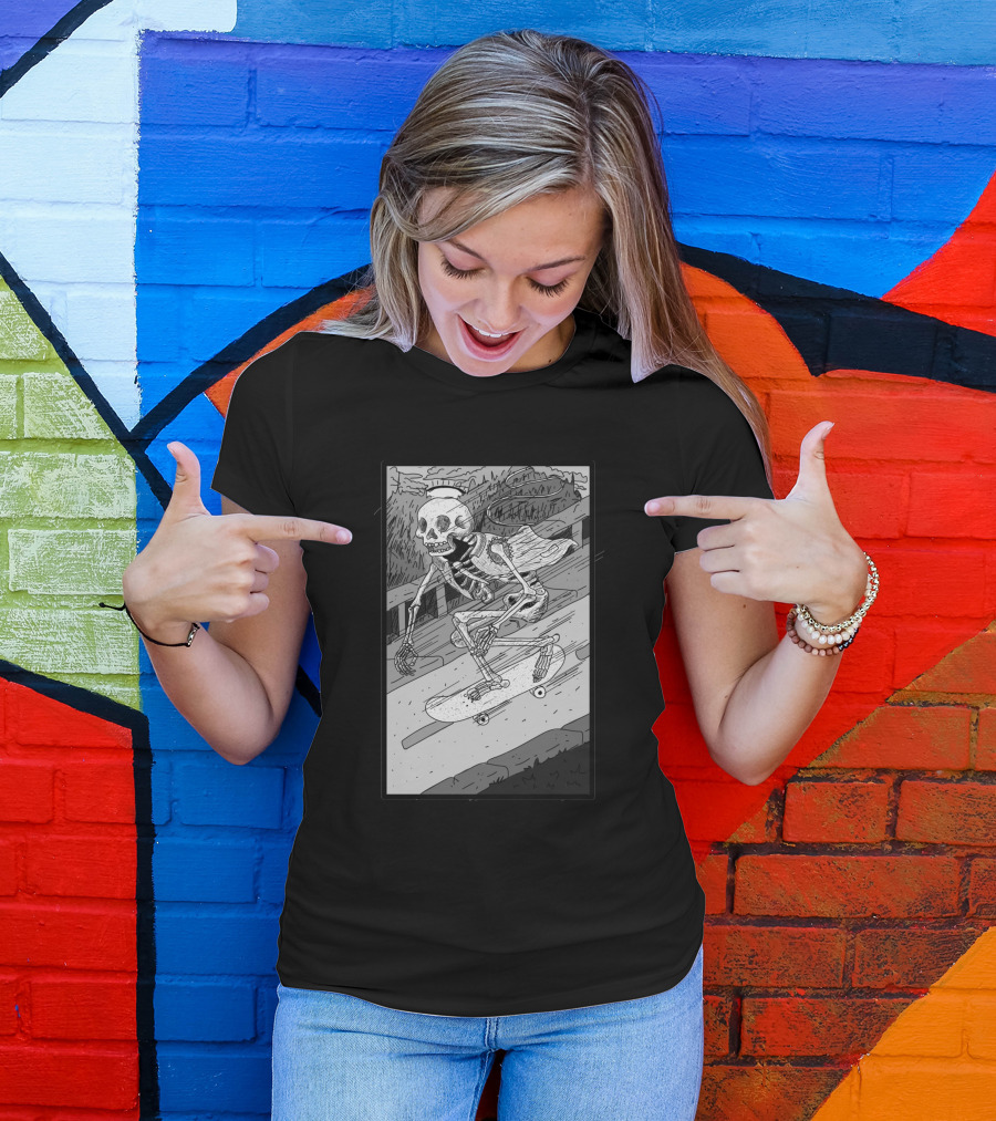 As Fast As You Can Skeleton Skateboarding 349048 T-Shirt