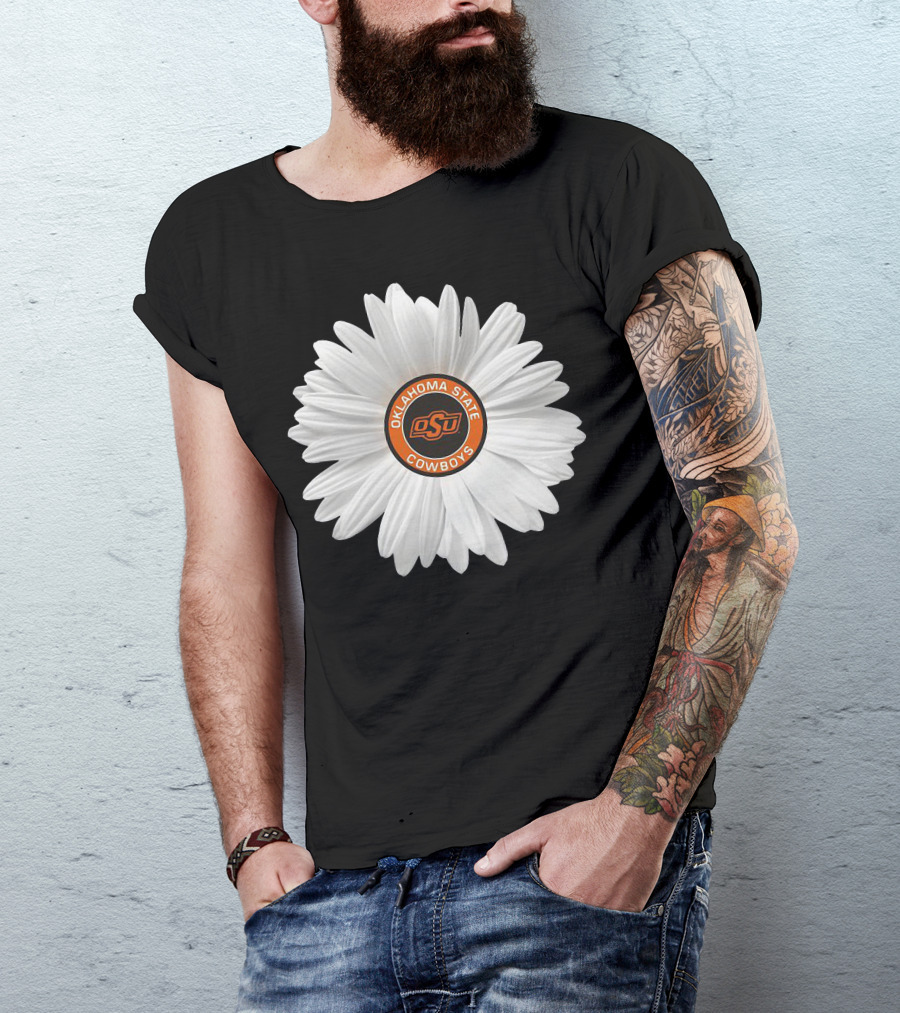 Oklahoma State Cowboys Fan Club Flower Emblem OSU T-Shirt