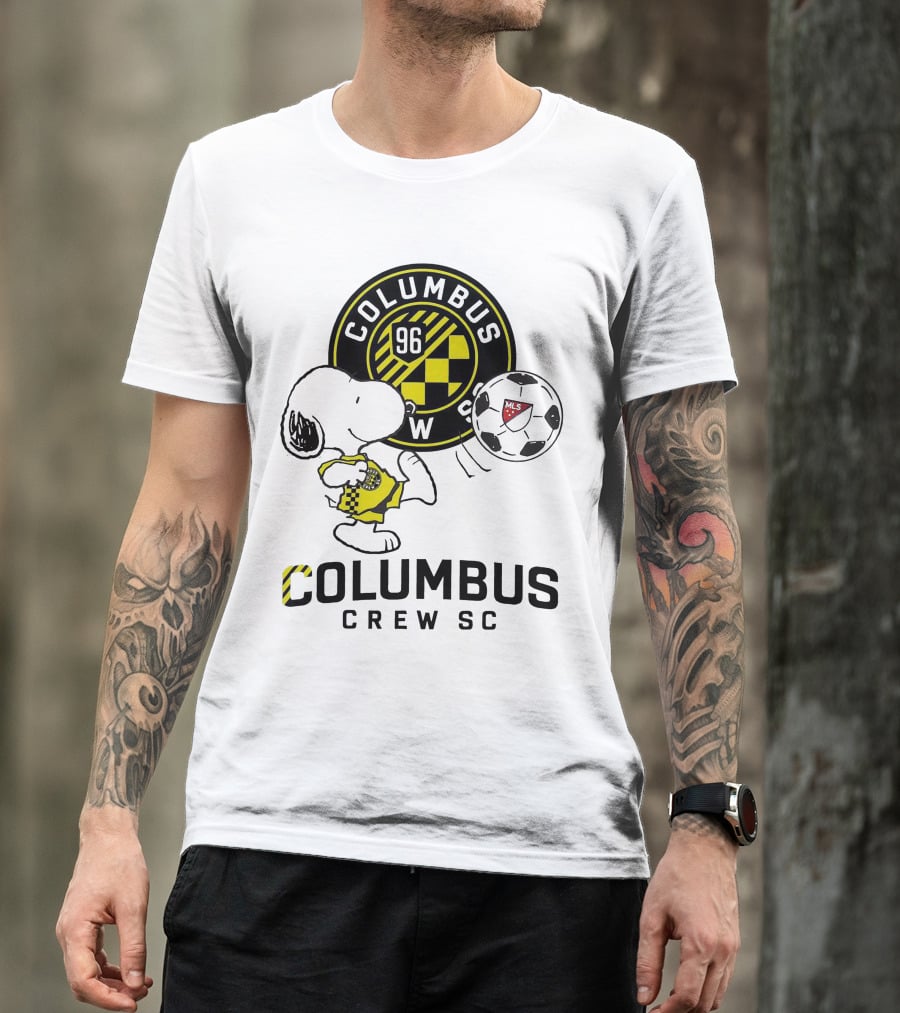 Snoopy Columbus Crew SC Soccer Shirt Iconic Peanuts Collaboration T-Shirt