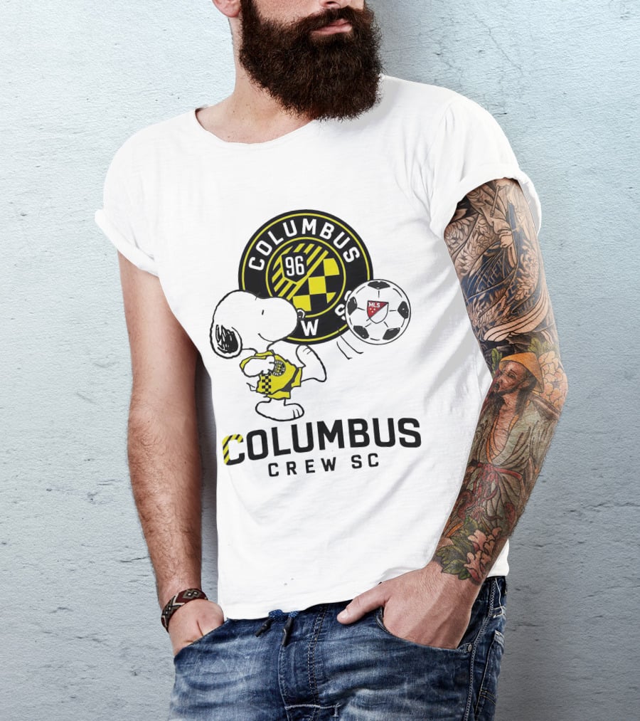 Snoopy Columbus Crew SC Soccer Shirt Iconic Peanuts Collaboration T-Shirt