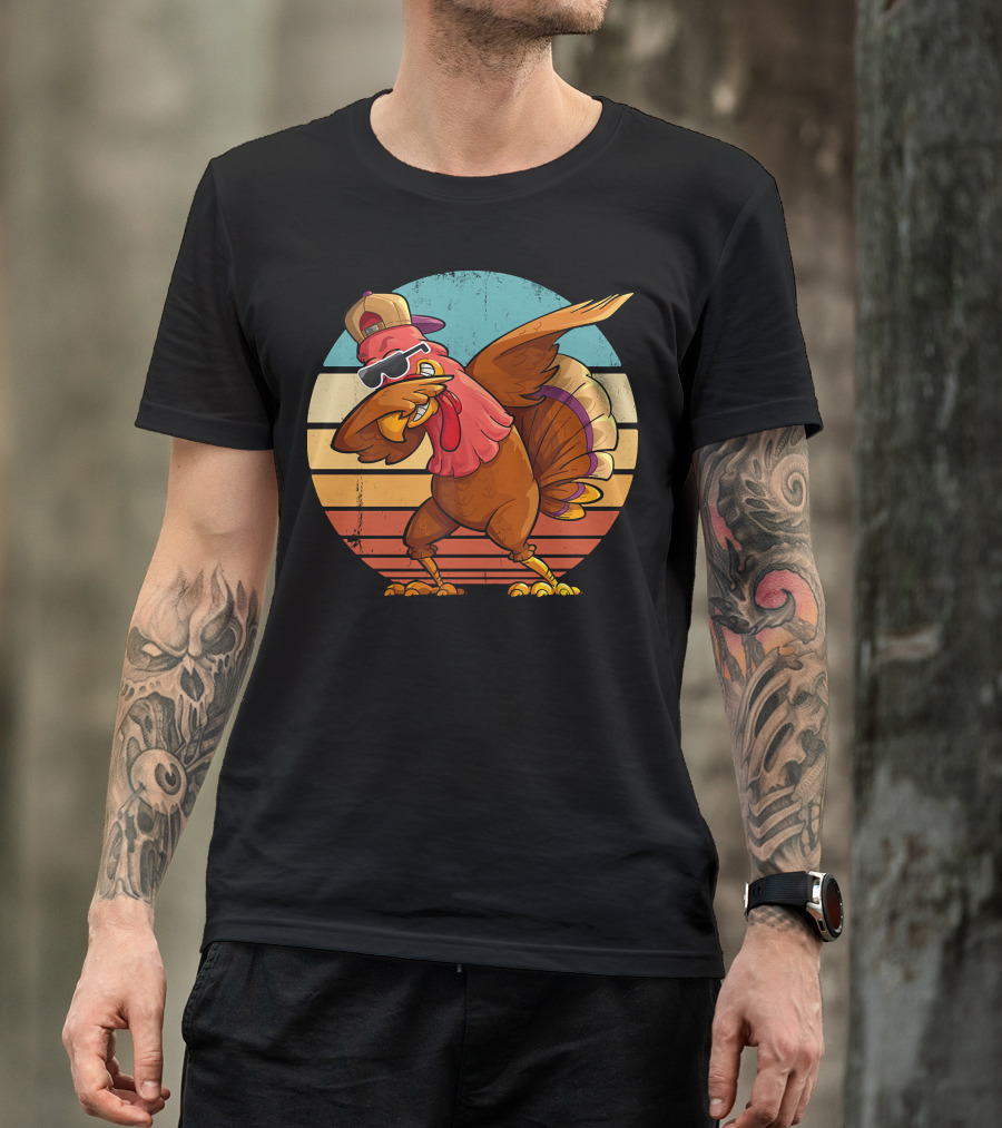 Thanksgiving Turkey Dabbing In Sunglasses And Hat T-Shirt