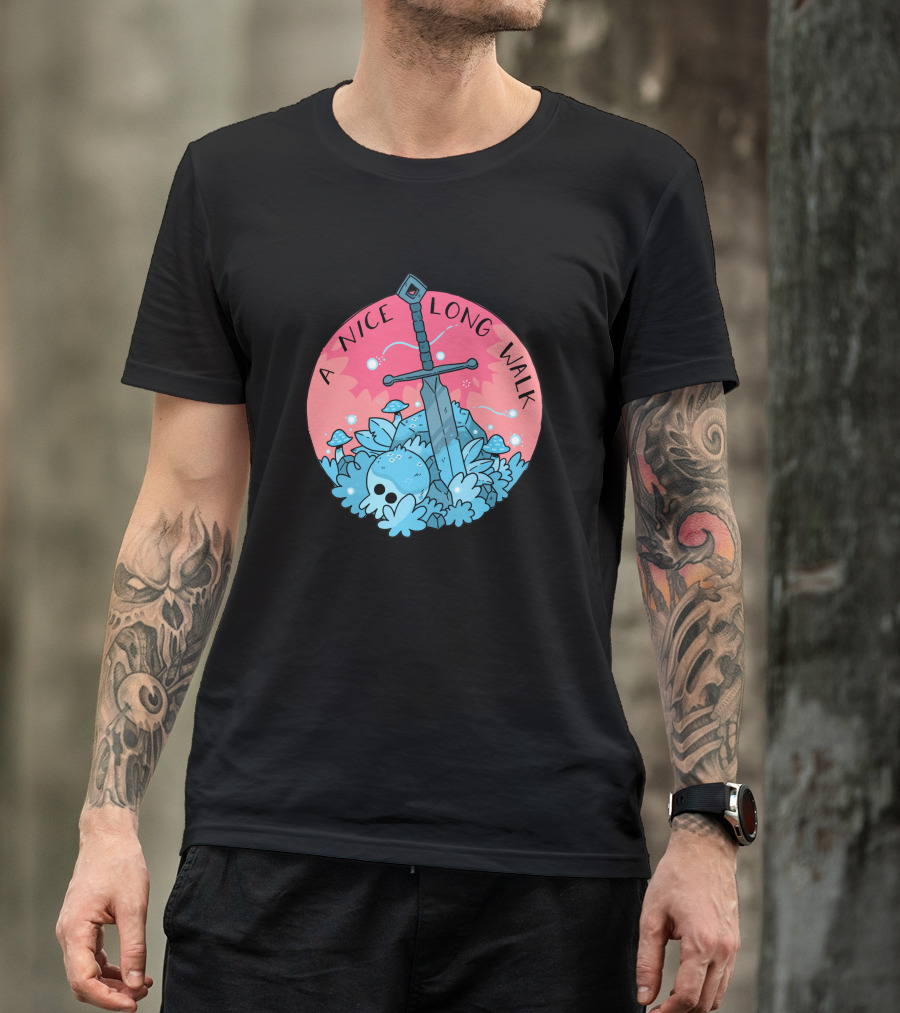 A Nice Long Walk Skull Sword And Mushrooms T-Shirt