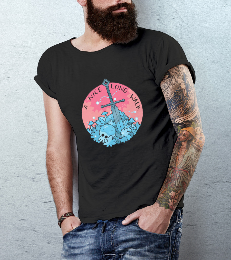 A Nice Long Walk Skull Sword And Mushrooms T-Shirt