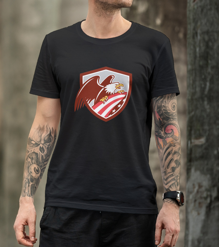 American Bald Eagle Shield With USA Flag T-Shirt