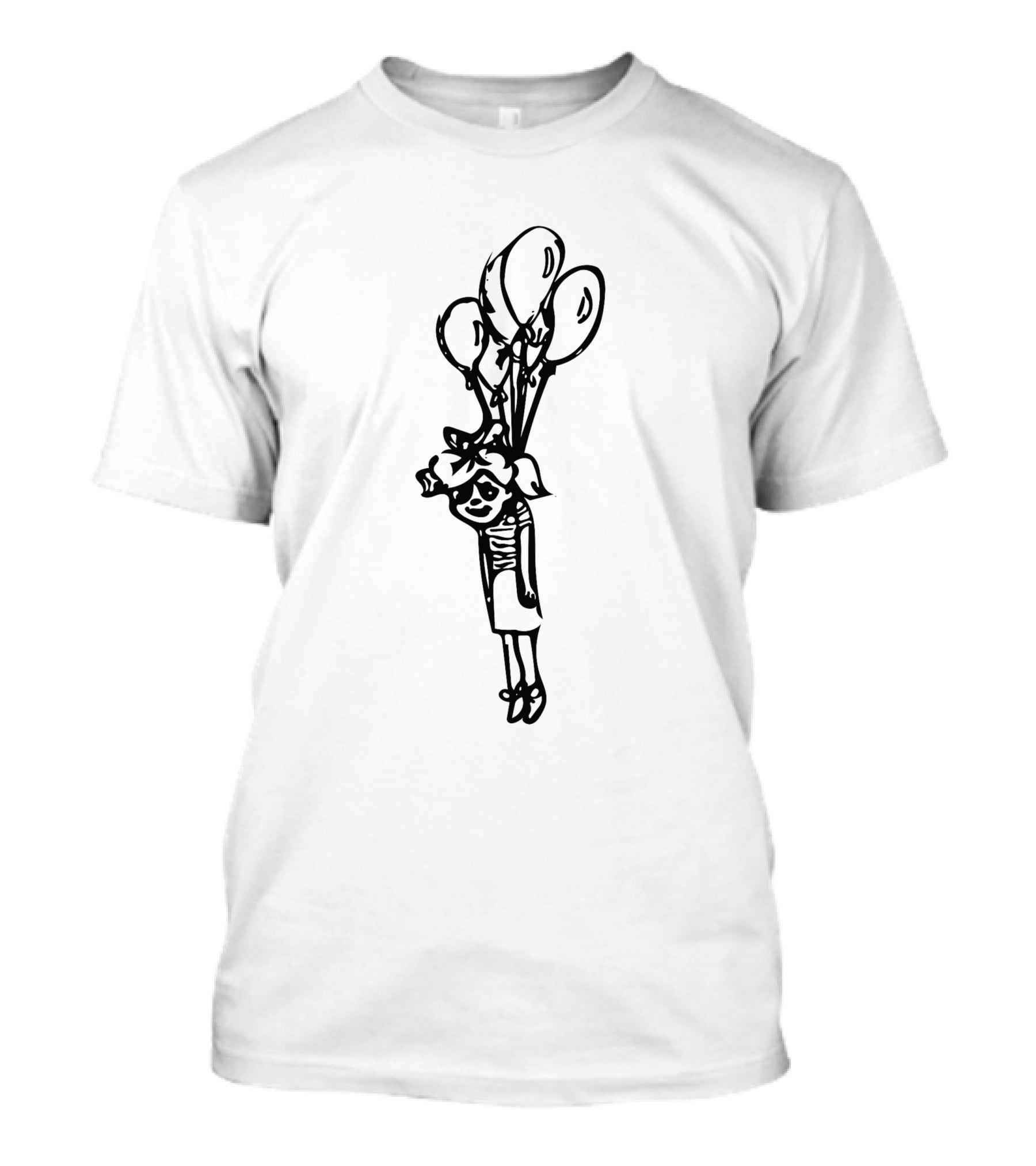 Balloon Girl With Balloons Floating Sketch 370939 T-Shirt