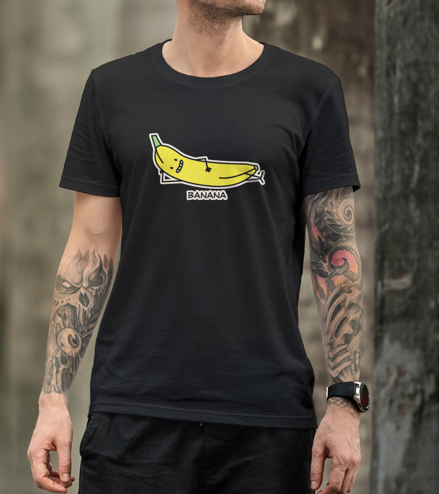 Happy Banana Relaxing Smiling Laying Down T-Shirt