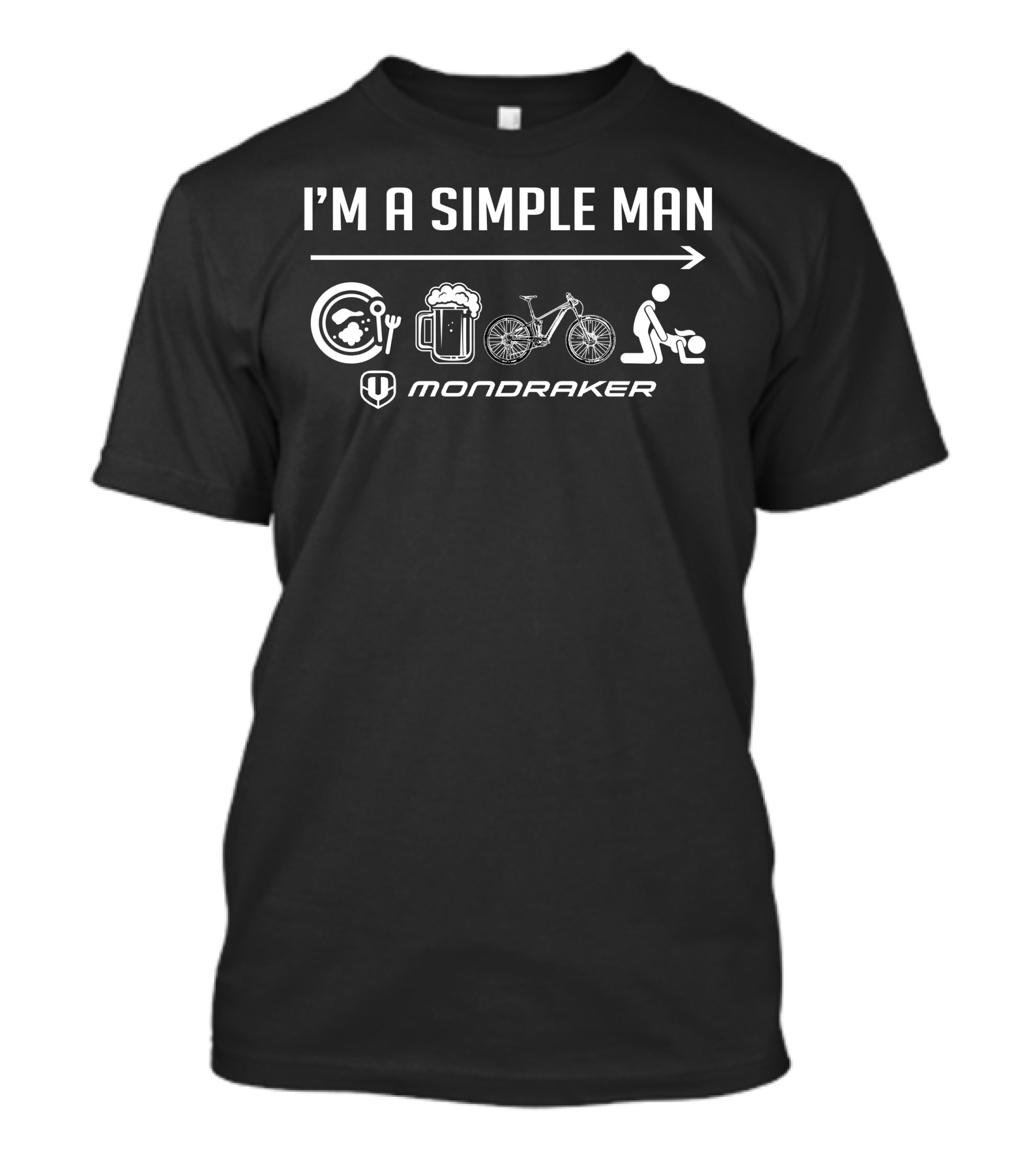 I'm A Simple Man Mondraker Bike Beer Fork Plate T-Shirt