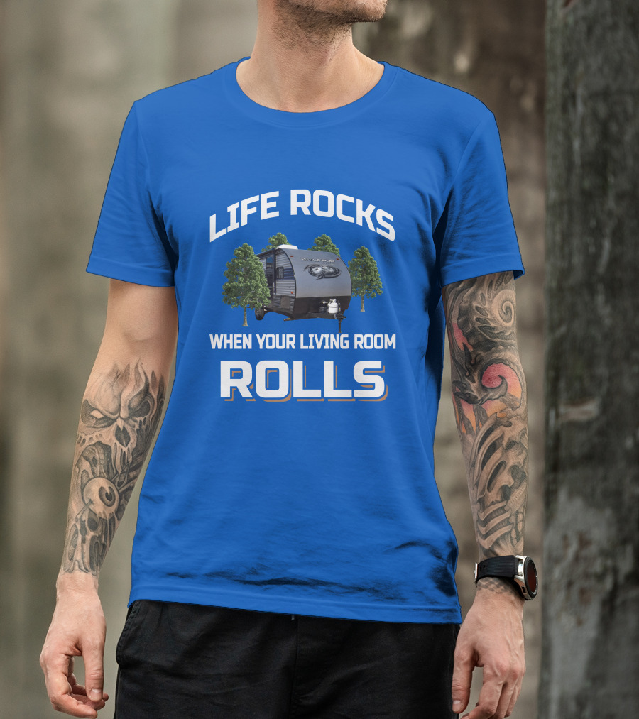 LIFE ROCKS WHEN YOUR LIVING ROOM ROLLS WOLF PUP T-Shirt
