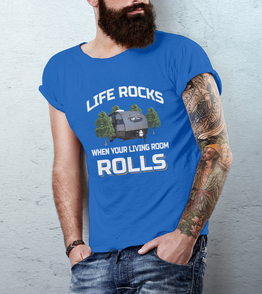 LIFE ROCKS WHEN YOUR LIVING ROOM ROLLS WOLF PUP T-Shirt