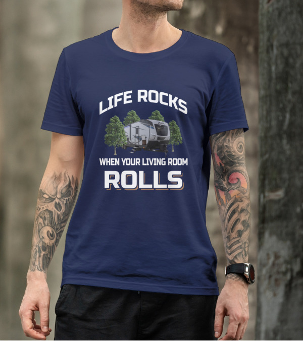 LIFE ROCKS WHEN YOUR LIVING ROOM ROLLS XLR Hyper Lite 3016 T-Shirt
