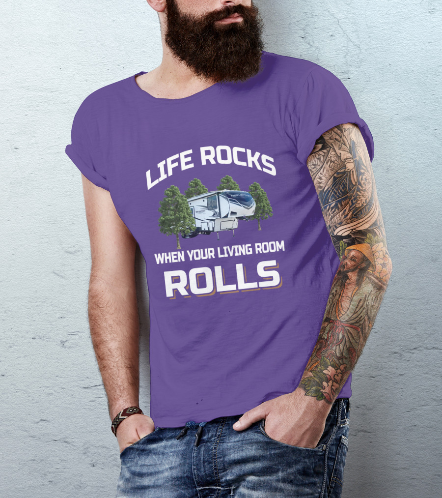 LIFE ROCKS WHEN YOUR LIVING ROOM ROLLS Reflection 295RL T-Shirt