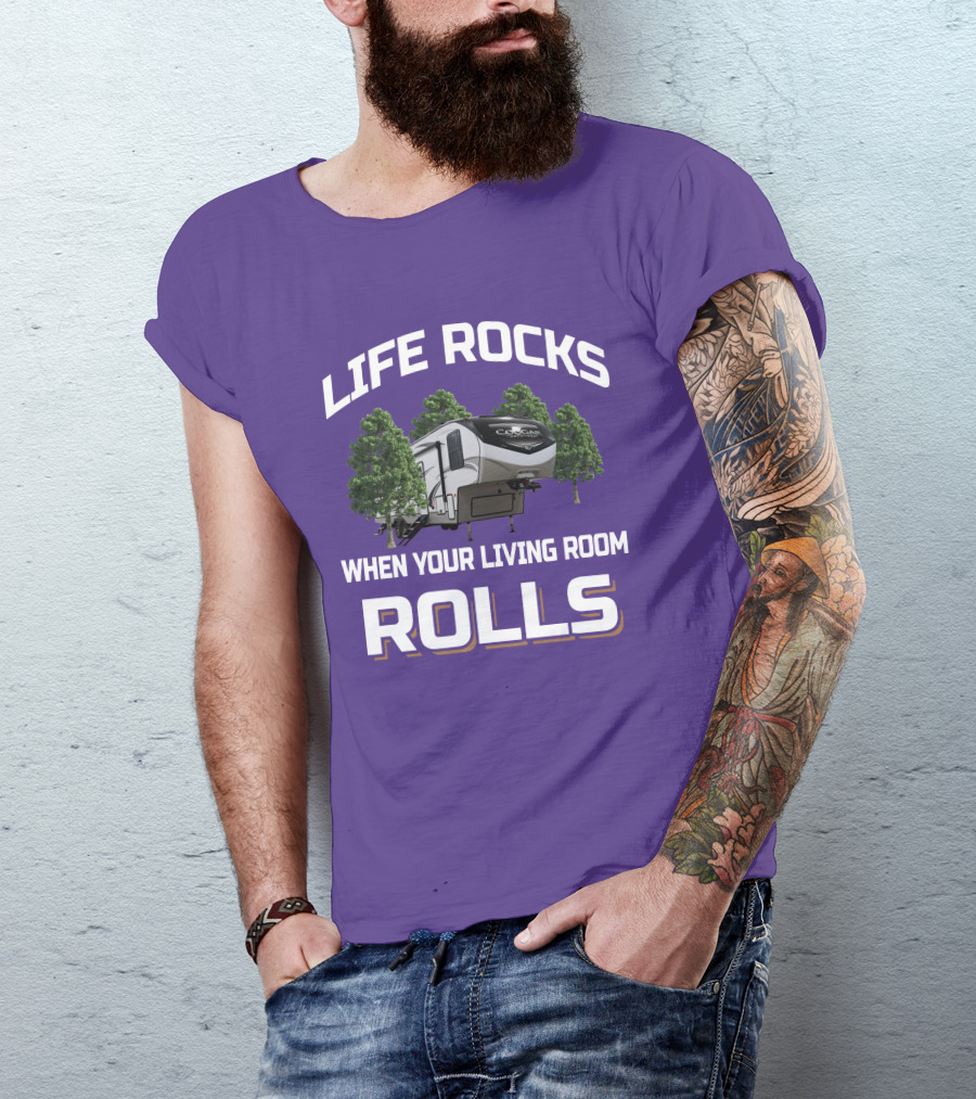 LIFE ROCKS WHEN YOUR LIVING ROOM ROLLS COUGAR 5TH T-Shirt