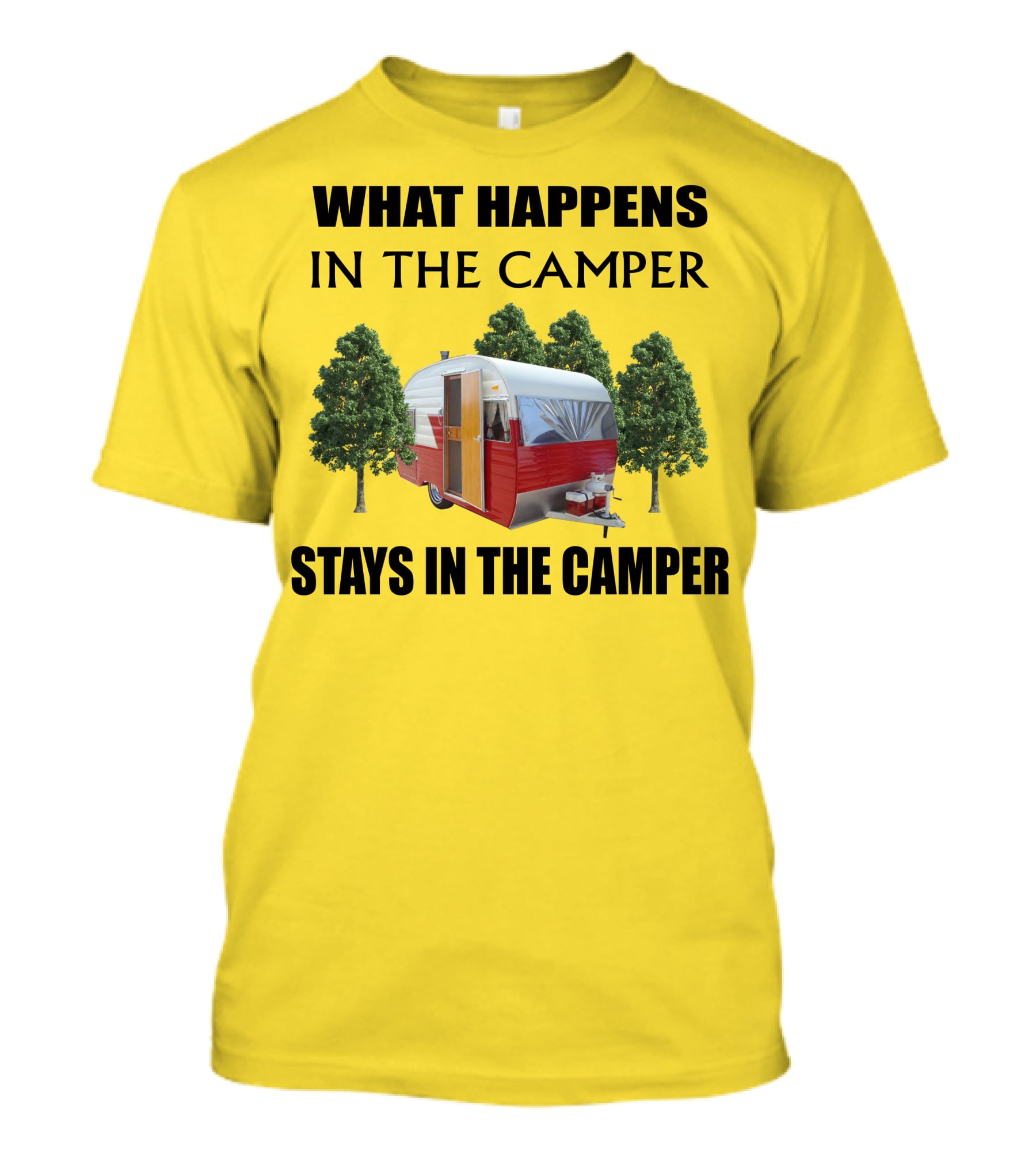 What Happens In The Camper Stays In The Camper 1957 Shasta Travel Trailer T-Shirt