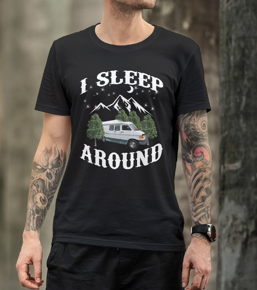 2001 Roadtrek 190 Popular I Sleep Around Camper Van Mountains T-Shirt