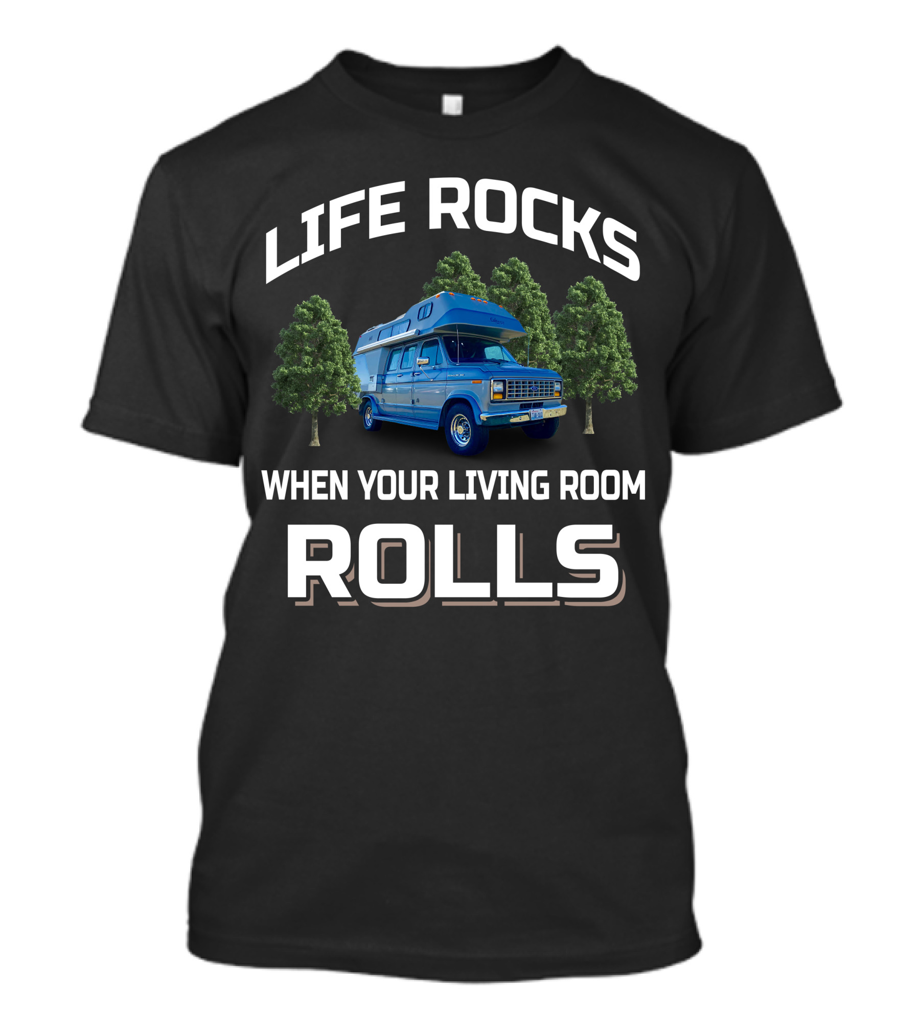 Life Rocks When Your Living Room Rolls 1987 Odessey Van Adventure T-Shirt