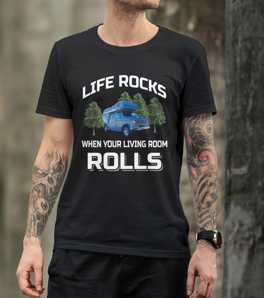 Life Rocks When Your Living Room Rolls 1987 Odessey Van Adventure T-Shirt
