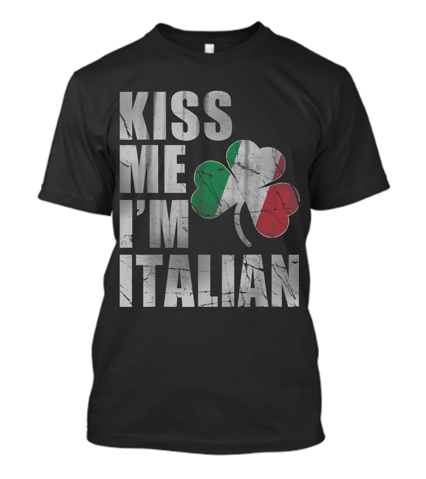 Kiss Me I'm Italian St. Patrick's Day Irish Italia Shamrock T-Shirt