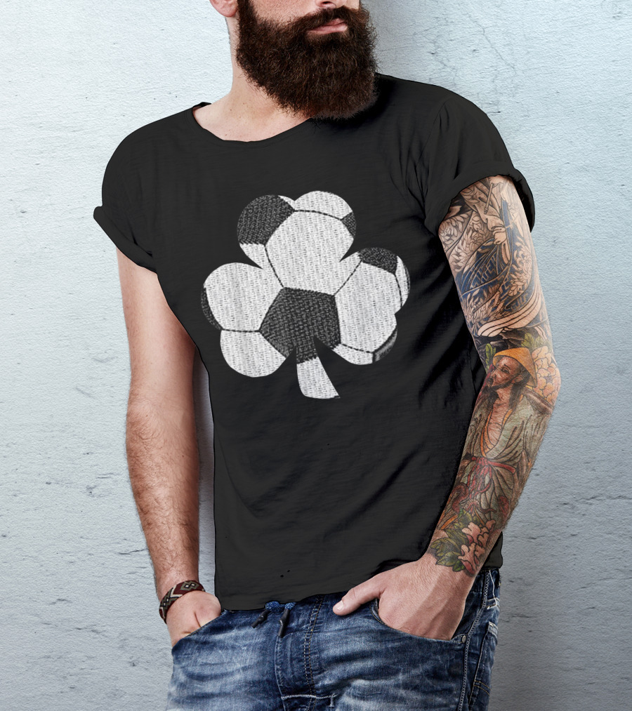 Soccer Shamrock Play Sport St. Patrick's Day Irish Soccer Ball Clover T-Shirt
