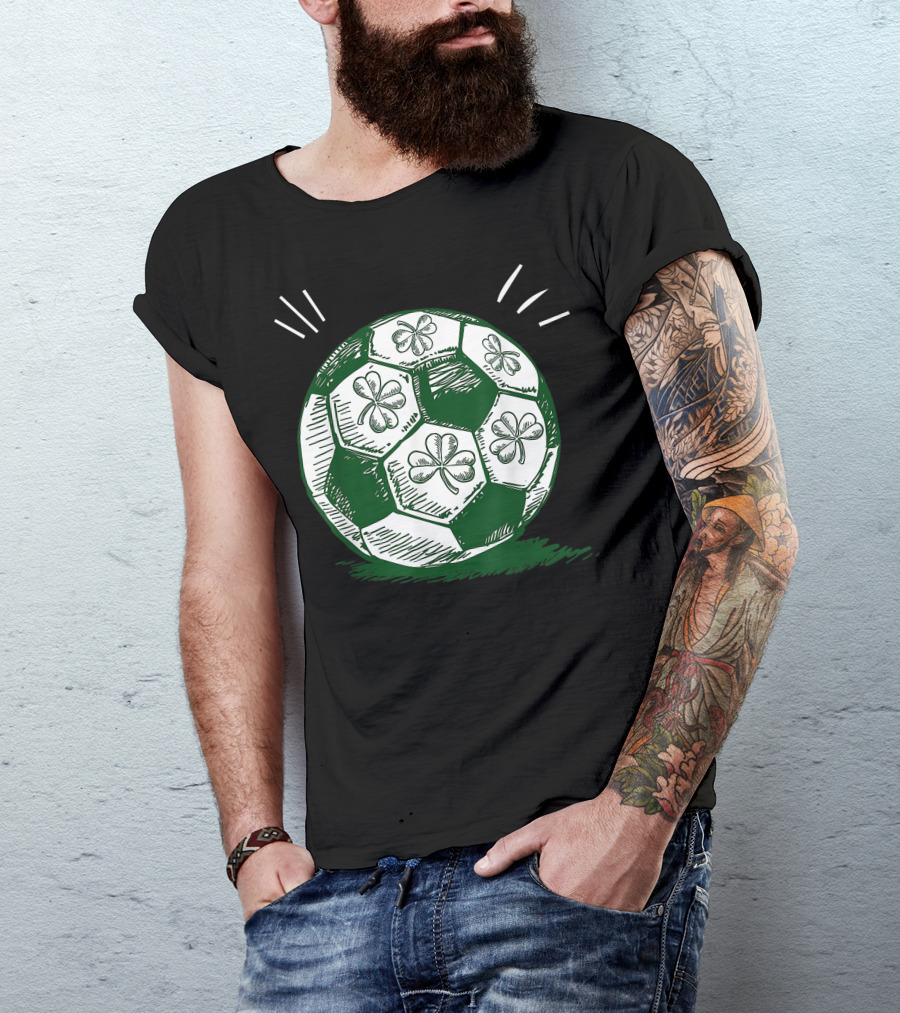 Soccer Ball With Shamrock Clover T-Shirt