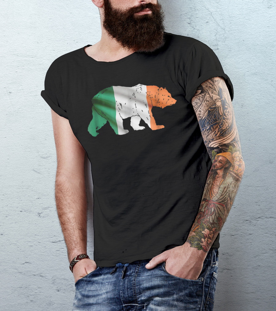 Ireland Flag Bear St. Patrick's Day Irish Custom T-Shirt