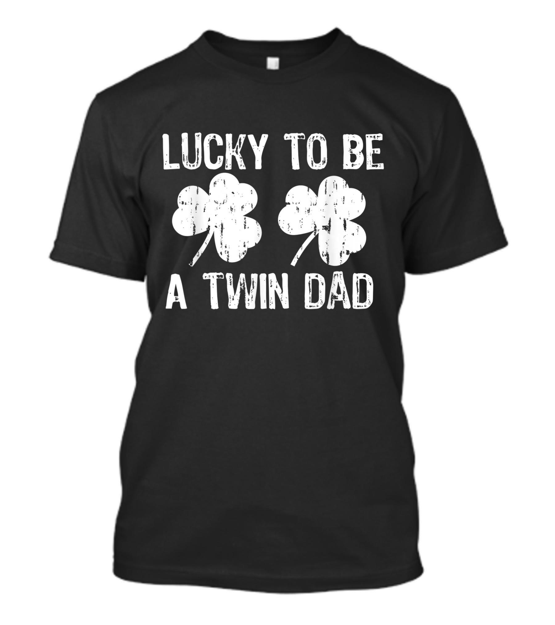 Lucky To Be A Twin Dad Shamrock Clover Luck Charm T-Shirt