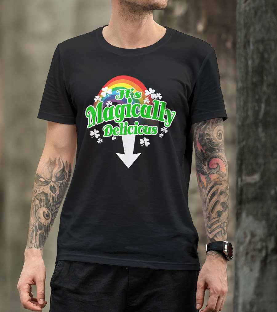 Irish St. Patrick's Day It's Magically Delicious Rainbow Shamrocks T-Shirt