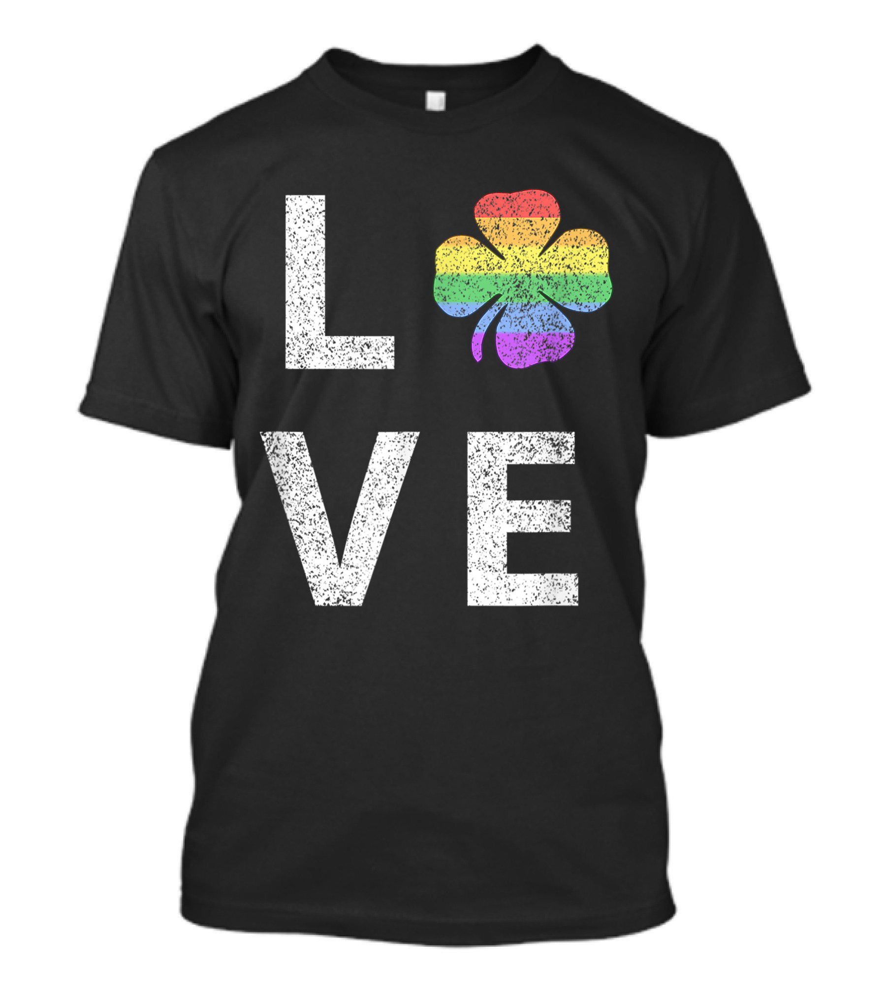 Love St. Patrick's Day Gay Pride Rainbow Shamrock T-Shirt