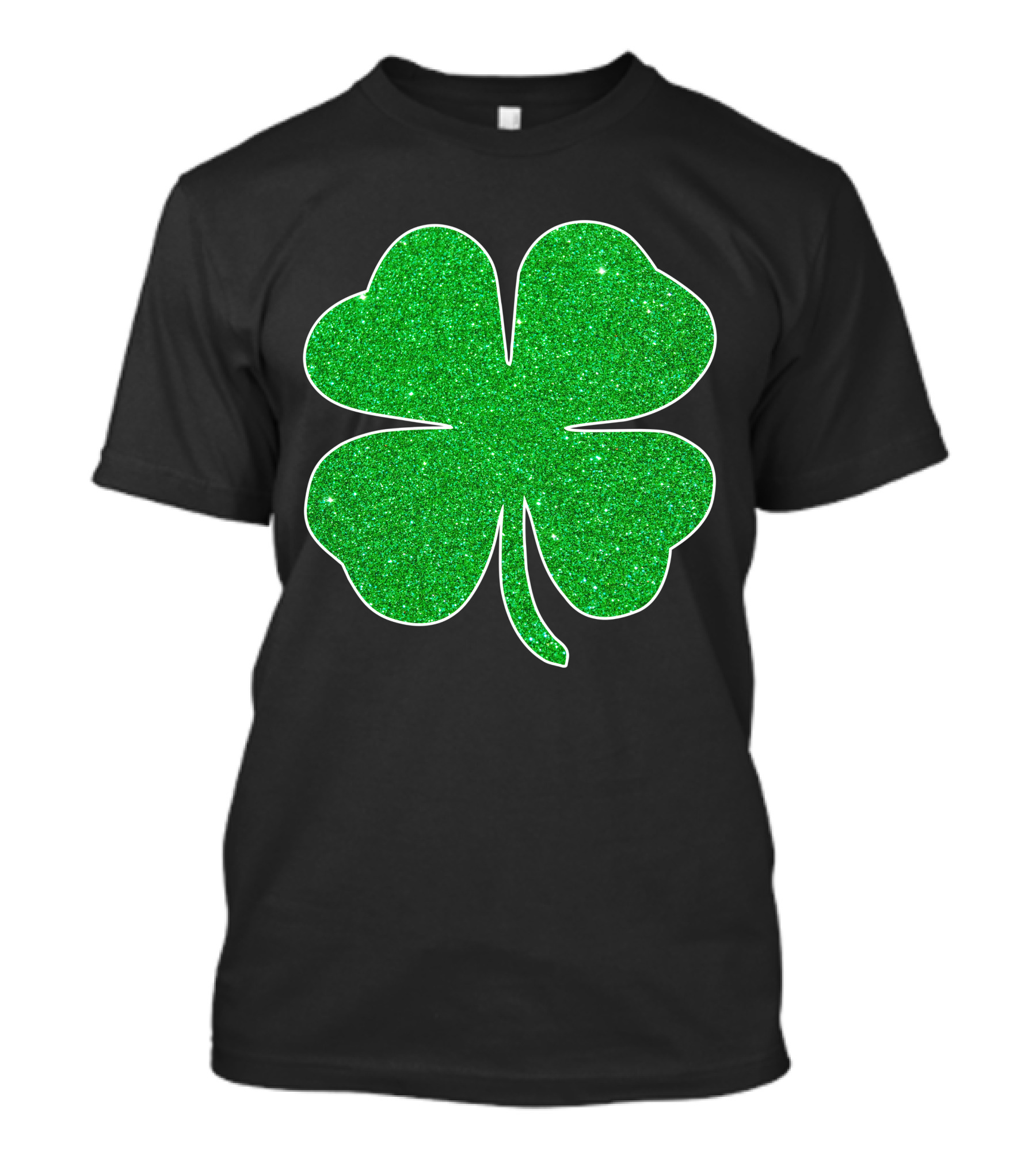 St. Patrick's Day Glitter Shamrock Clover Green T-Shirt