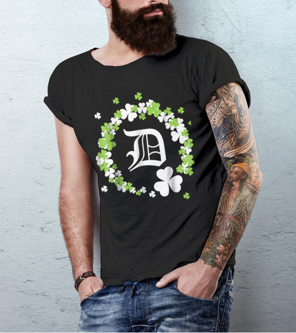 St. Patrick's Day Detroit Shamrock D Corktown T-Shirt