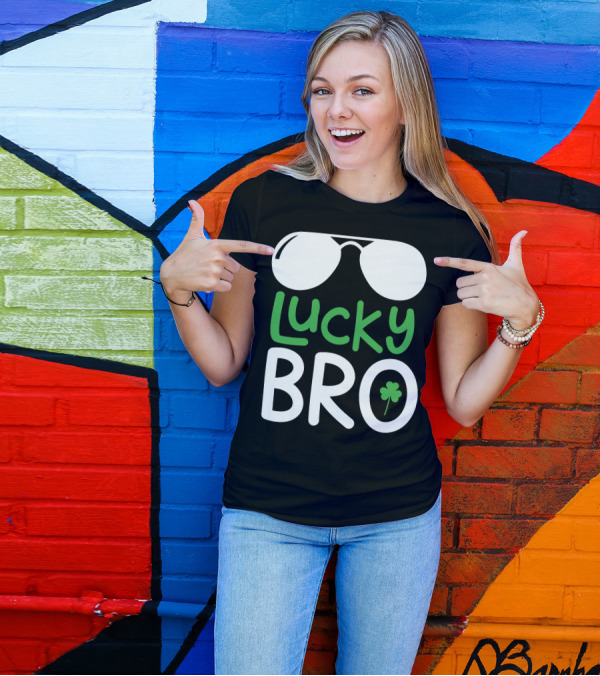Lucky Bro St. Patrick's Day Shades With Shamrock T-Shirt