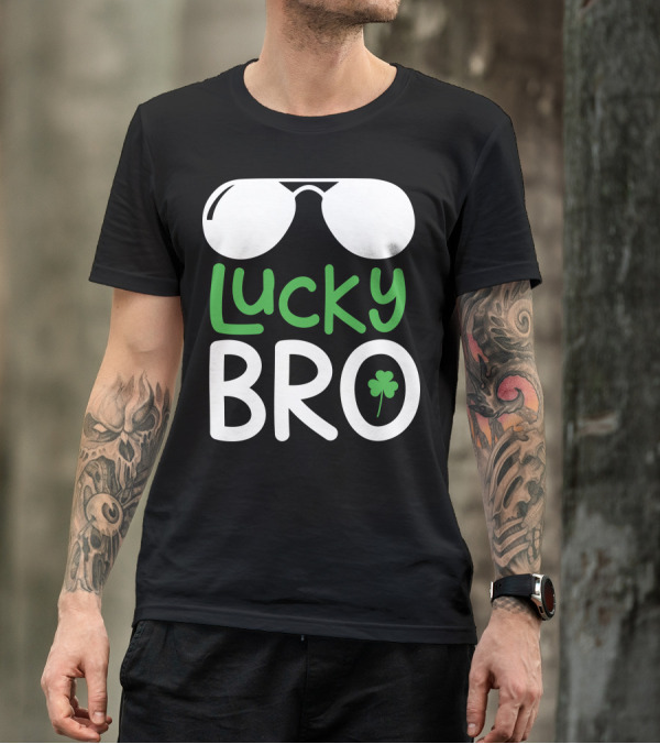 Lucky Bro St. Patrick's Day Shades With Shamrock T-Shirt