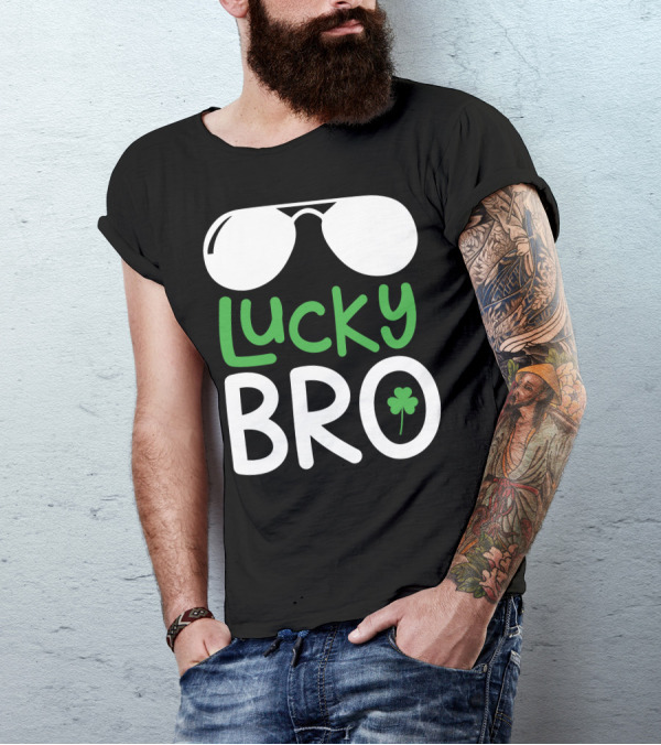 Lucky Bro St. Patrick's Day Shades With Shamrock T-Shirt
