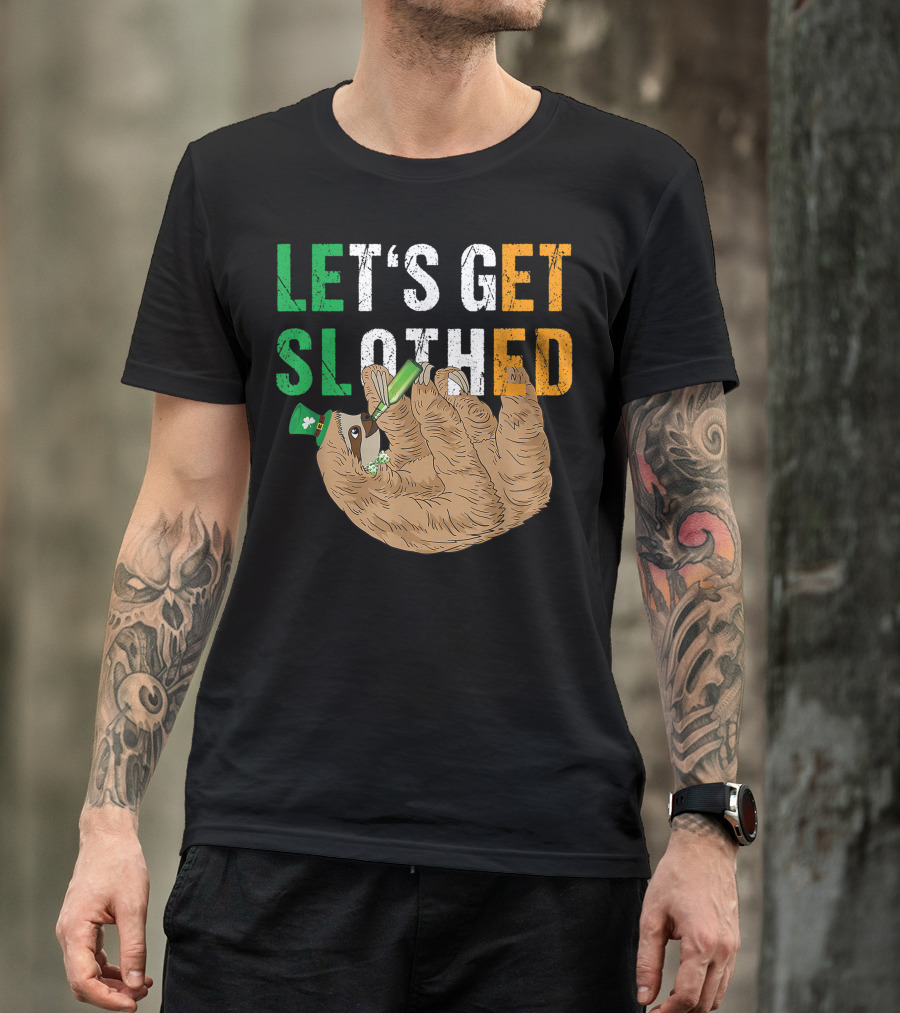 Let's Get Slothed Irish Sloth Drinking On St. Patrick's Day T-Shirt