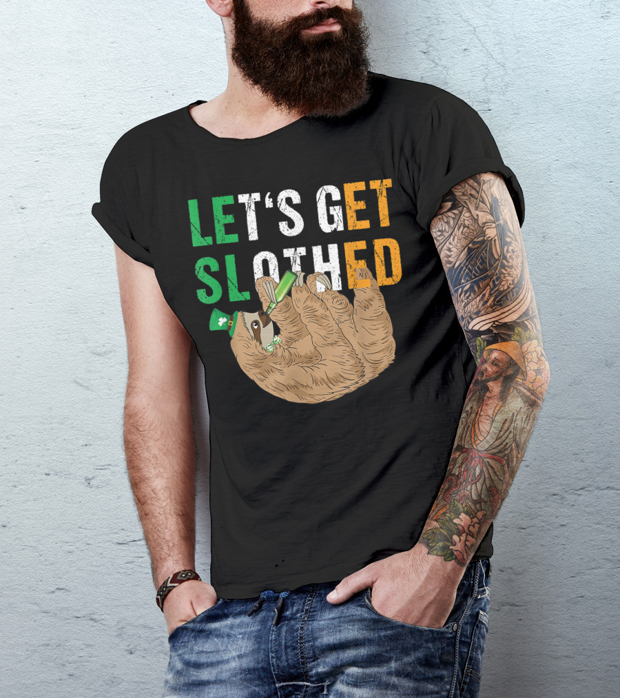 Let's Get Slothed Irish Sloth Drinking On St. Patrick's Day T-Shirt