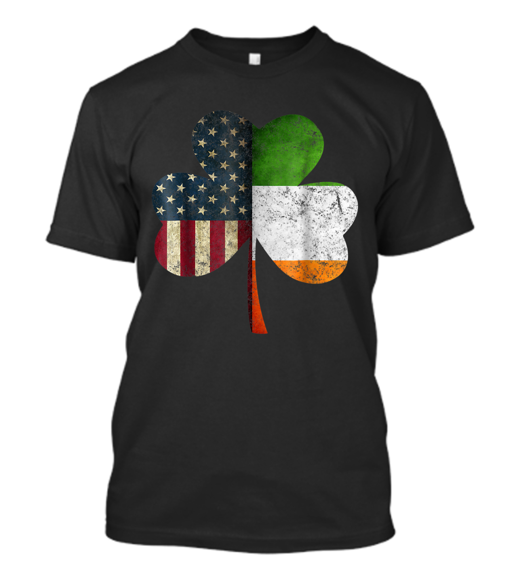 Irish American Flag Shamrock Stars Stripes And Tricolor T-Shirt
