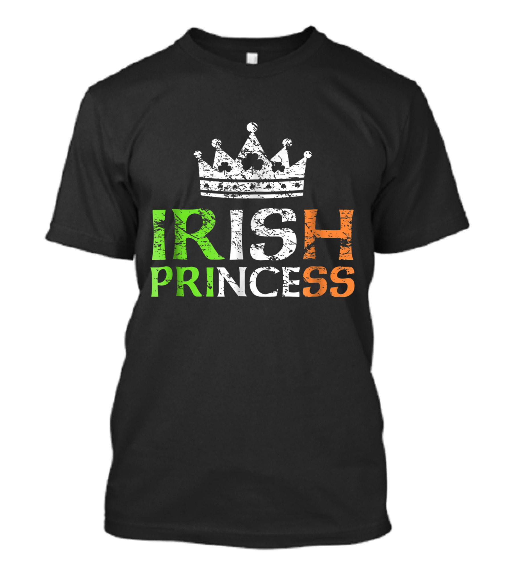 Irish Princess Crown With Green White Orange T-Shirt