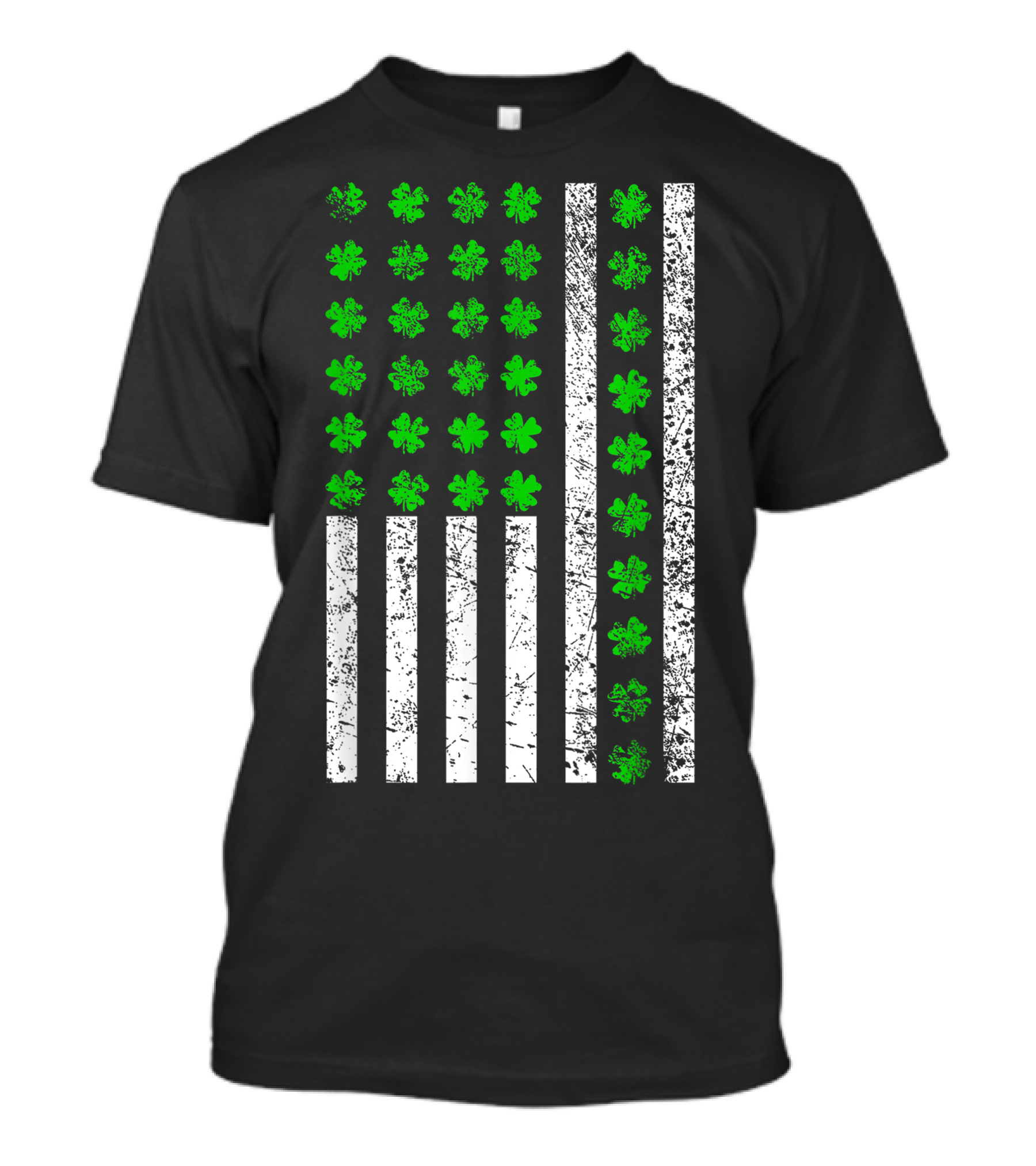 Irish St. Patrick's Day USA Flag With Shamrock T-Shirt