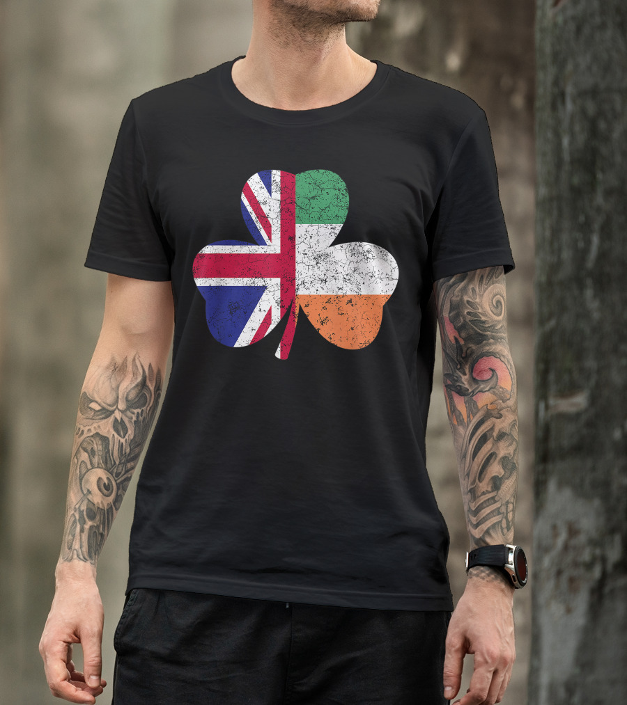 British Flag Irish Shamrock St Patricks Day Party T-Shirt