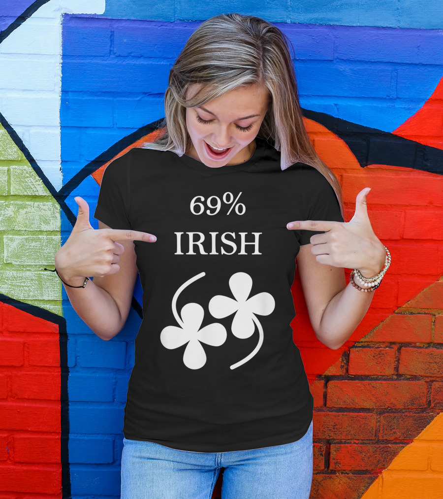 69 Percent Irish Shamrock Pair T-Shirt
