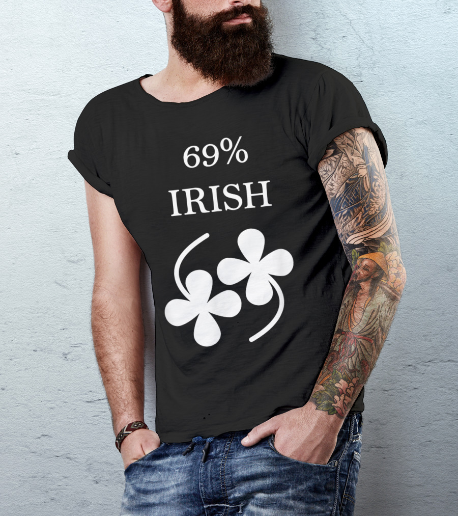 69 Percent Irish Shamrock Pair T-Shirt