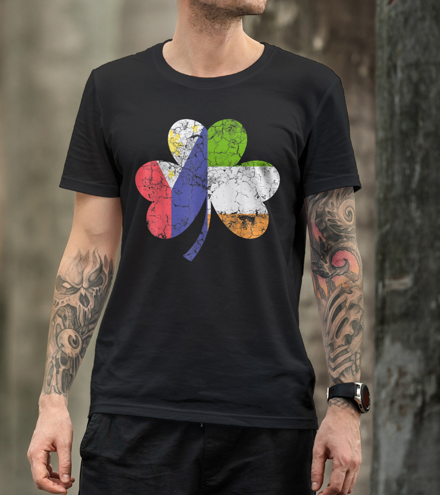 Irish Filipino Flag Shamrock T-Shirt