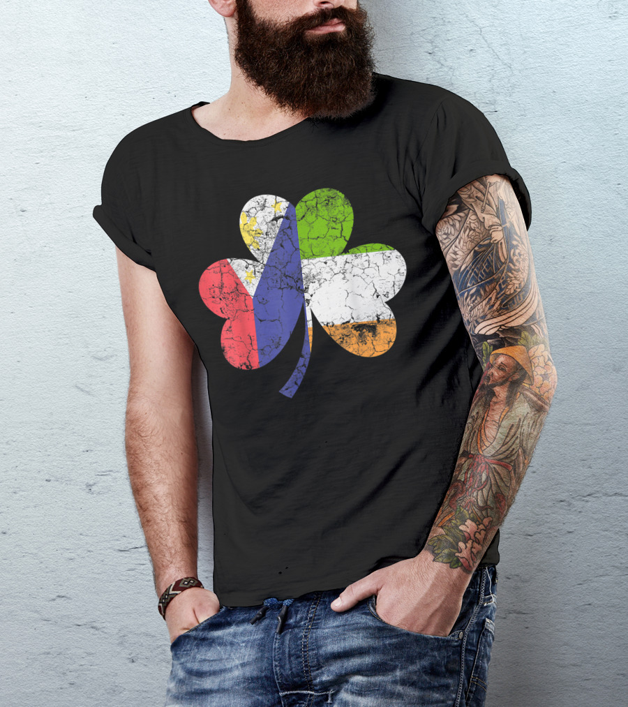 Irish Filipino Flag Shamrock T-Shirt
