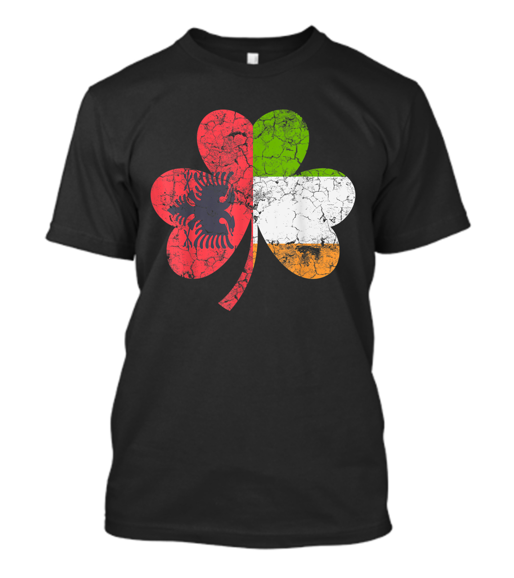 Irish Albanian Flag Shamrock Ireland T-Shirt