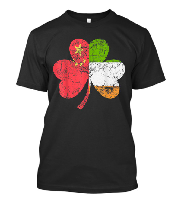 Irish Chinese Flag Shamrock Ireland Fusion T-Shirt