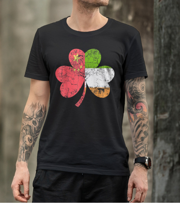 Irish Chinese Flag Shamrock Ireland Fusion T-Shirt